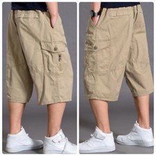 Mens 3/4 Length Cargo Pants