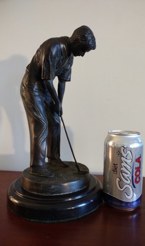 Antique bronze golfer - golfer, statue