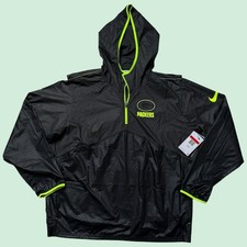 Green Bay Packers Nike Volt NFL Jacket Black Woven Half Zip BNWT Men's Large