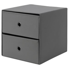 FLARRA Mini chest with 2 drawers For Storage Organising Black & Grey 33x38 offer