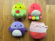 Bundle Squishmallows Jean Apple Juice ,Lasla Octopus, Axel Beetle, Emery Latte