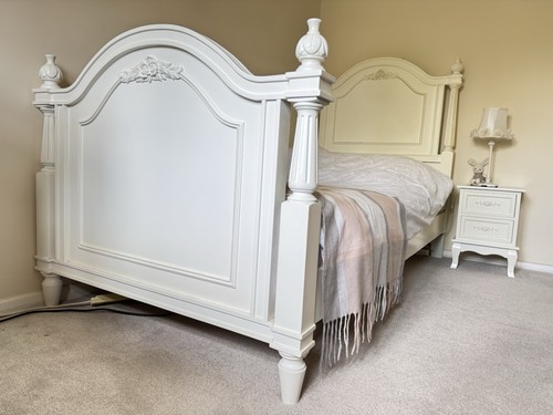 Single bed frame 210x106 white - single,