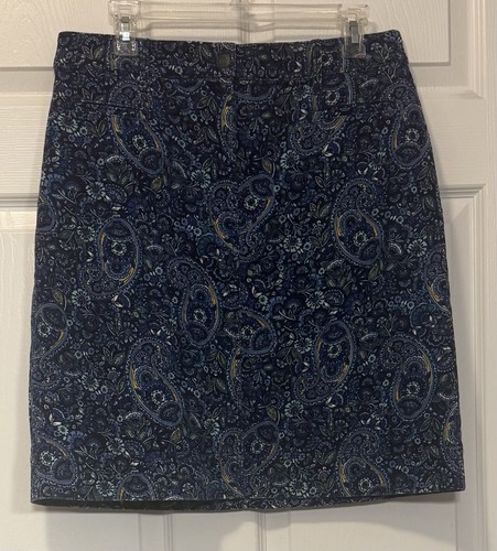 Talbots blue paisley corduroy - paisley,
