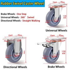 Rubber Swivel Castor Wheels Cabinet Casters Table Chair Furniture Caster Wheels