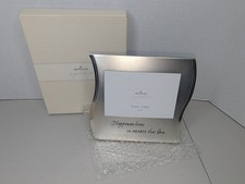 Hallmark Silver 4x6 Photo Frame " Happiness Lives In Hearts That Love"