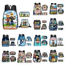 3Pcs Boys Girls Roblox Game Backpack School Insulated Lunch Bag Pencil Cases Set