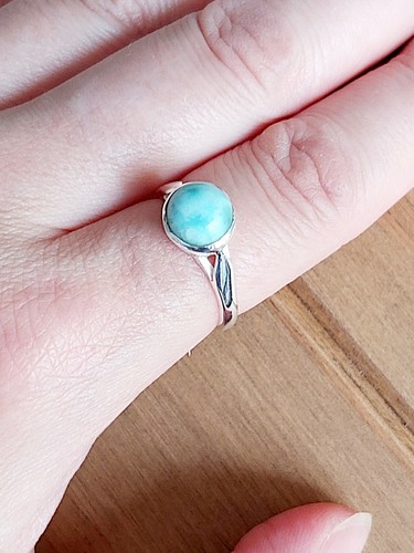 Sterling silver larimar ring