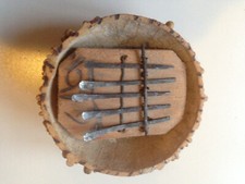 Authentic Vintage African Mbira Style, Musical Instrument, 1970's, 13cm diameter