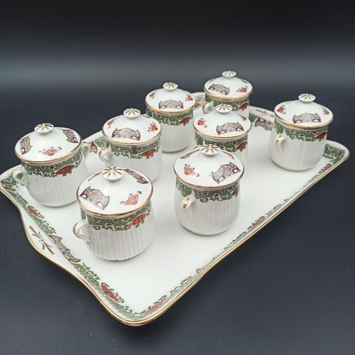 Set cream jars with tray - of,