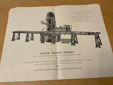 1950’S GUILLIET SONS & CO VERTICAL BANDSAW   INDUSTRIAL SALES BROCHURE / LEAFLET
