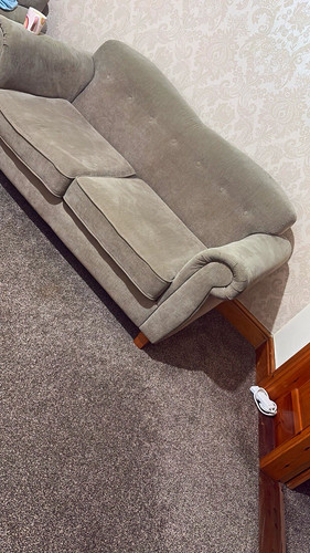 Grey velvet sofa with - sofa, cushions