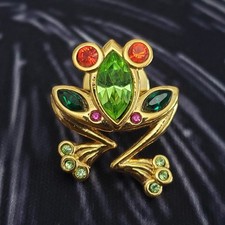 SWAROVSKI Frog Lapel Pin Tie Tack Brooch Retired 