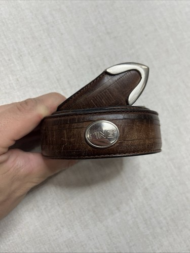 Ping brown leather golf belt - brown,