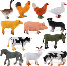 12Pcs Farm Animal Toys Set PVC Realistic Mini Figures Educational Kids 2-7