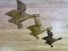 Vintage Brass Flying Ducks