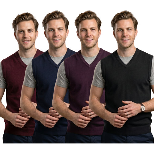 Mens sleeveless jumper - v, neck