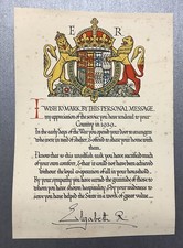 WW2 The Queen Mother Elizabeth R Signed 1939 Evacuee Thank You Letter.