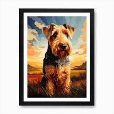 Terrier In The Field Art Print