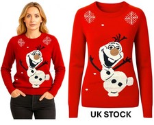 Christmas Xmas Jumper Ladies Knitted Snowman Womens Novelty Sweater Warm NEW