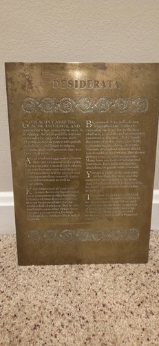 Desiderata brass metal wall - metal,
