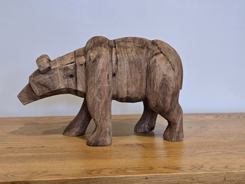 Large wooden bear sculpture - large,