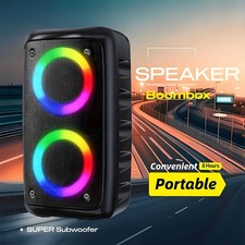 DUAL 3" Portable Bluetooth Speaker Sub woofer Heavy Bass Sound System Party Mic