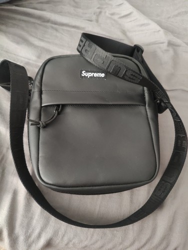 Supreme black leather shoulder - black,
