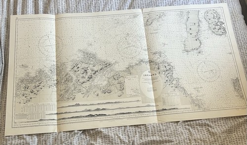 Vintage admiralty sea chart - chart, no