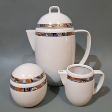Tognana Porcelain Italy Coffee Pot Cream Jug & Covered Sugar