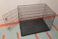 XL Black Metal Pet Crate & Tray. Folding, Collapsible 42" inch *COLLECTION ONLY*