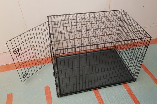 Black metal pet crate - xl,