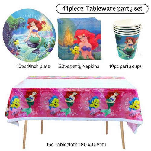 Mermaid tableware set party - tableware,