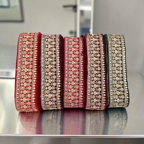 Indian velvet lace trim - indian, gold