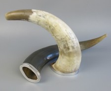 2 Natural Horn Ornaments