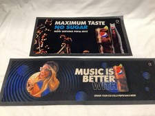 2 OFF PEPSI MAX RUBBER DRINKS BAR MATS RUNNER SIZES 60x19 & 43x23cms