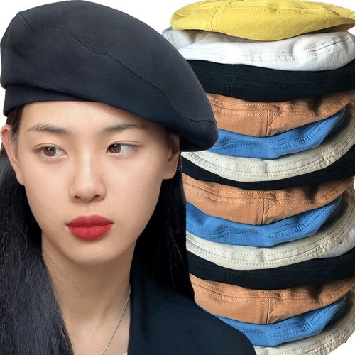 Cotton berets solid vintage - cotton,