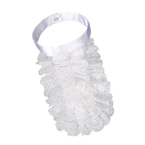 Elegant ruffled lace jabot - ruffled,