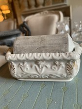 Antique Stamp Moistener Wetter Water Roller Ink Applicator White Porcelain Desk