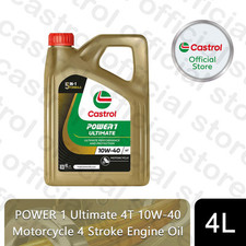 Castrol Power 1 Ultimate 4T 10W-40 4L Motorcycle 4 Stroke Engine Oil, 4 Litre