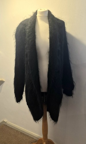 Vintage black mohair coatigan - mohair,