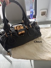 Chloé Paddington dark grey Leather with Gold Hardware Made In Italy Vintage