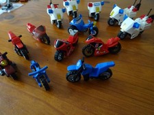 LEGO 12 MOTORBIKES AND ONE CYCLE USED