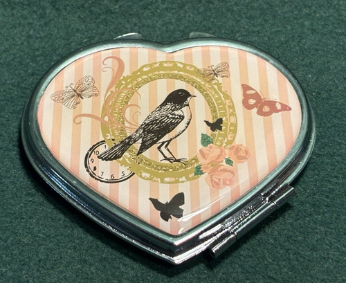 Heart shaped handbag mirror - heart,