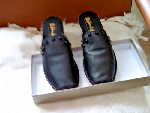 Vidorreta leather black sabot - black,