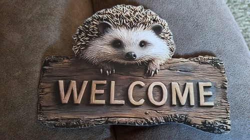 Welcome hedgehog sign - hedgehog,
