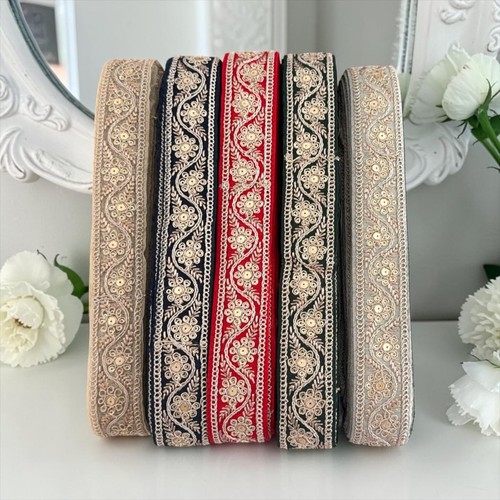 Indian dupion silk lace trim - dupion,