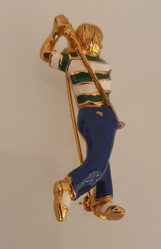 Vintage golf brooch made - golf,