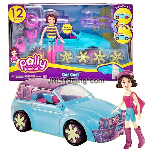 2006 polly pocket blue car - yr,