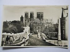 York Minster from the City Walls Yorkshire Real Photo Vintage Postcard F5