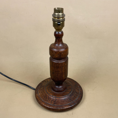 Wood lamp round wooden base - wood,